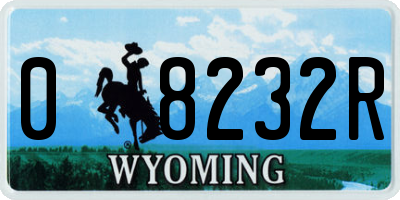 WY license plate 08232R