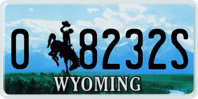 WY license plate 08232S