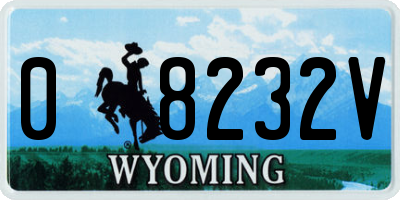 WY license plate 08232V