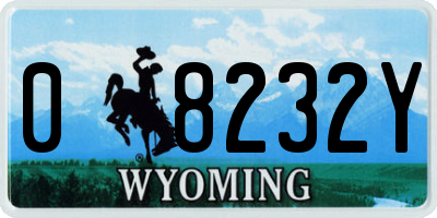 WY license plate 08232Y