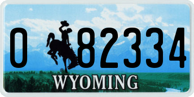 WY license plate 082334