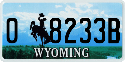 WY license plate 08233B