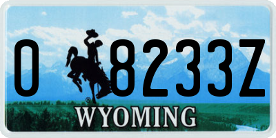 WY license plate 08233Z