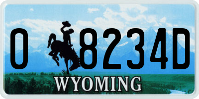WY license plate 08234D