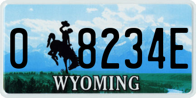 WY license plate 08234E