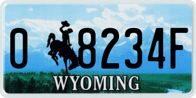 WY license plate 08234F