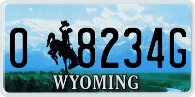 WY license plate 08234G