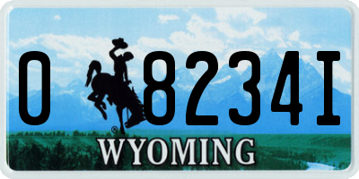 WY license plate 08234I