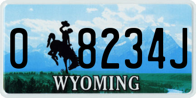 WY license plate 08234J