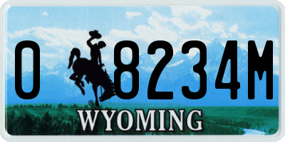 WY license plate 08234M