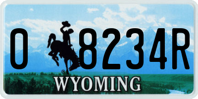 WY license plate 08234R
