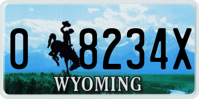 WY license plate 08234X