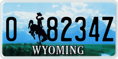 WY license plate 08234Z