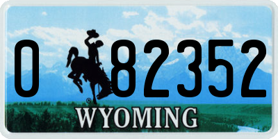 WY license plate 082352