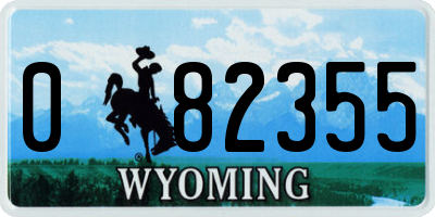 WY license plate 082355