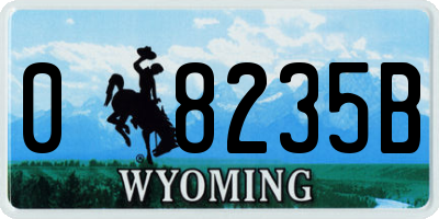 WY license plate 08235B