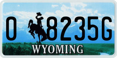 WY license plate 08235G