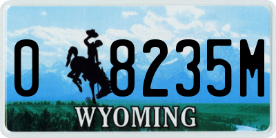 WY license plate 08235M