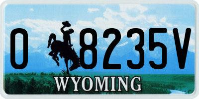 WY license plate 08235V