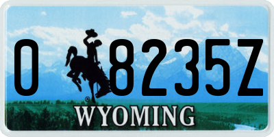 WY license plate 08235Z