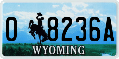WY license plate 08236A