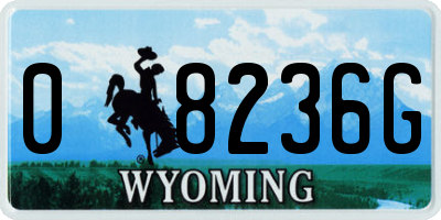 WY license plate 08236G