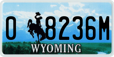 WY license plate 08236M
