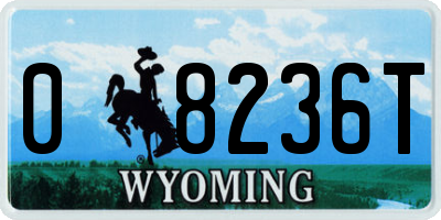 WY license plate 08236T