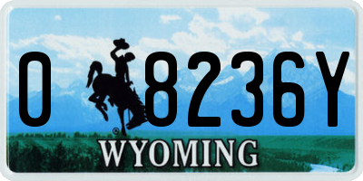 WY license plate 08236Y