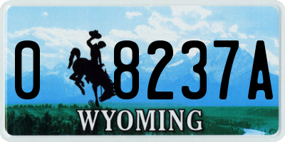 WY license plate 08237A