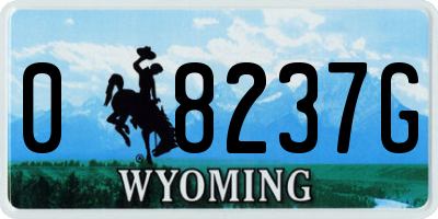 WY license plate 08237G