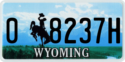 WY license plate 08237H