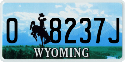 WY license plate 08237J