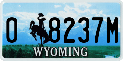 WY license plate 08237M