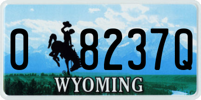 WY license plate 08237Q