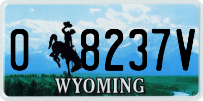 WY license plate 08237V