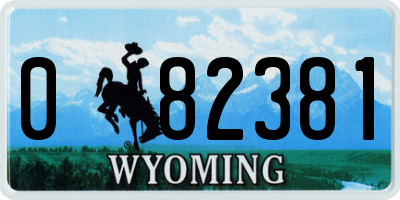 WY license plate 082381