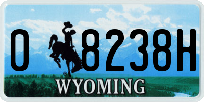 WY license plate 08238H