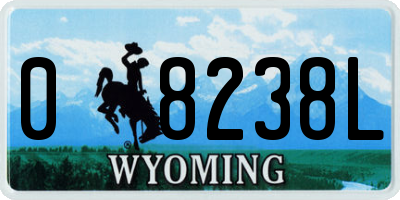 WY license plate 08238L
