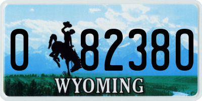 WY license plate 08238O