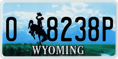 WY license plate 08238P