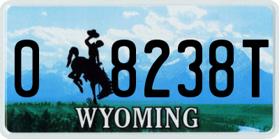 WY license plate 08238T