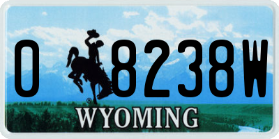 WY license plate 08238W