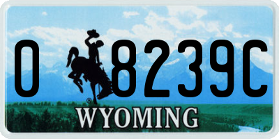 WY license plate 08239C