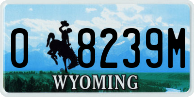 WY license plate 08239M