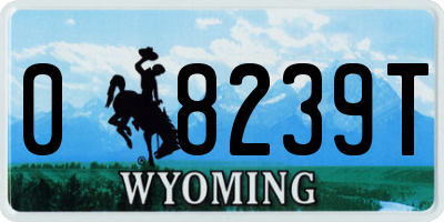 WY license plate 08239T