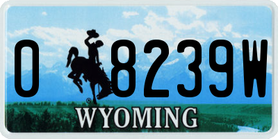WY license plate 08239W