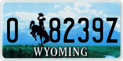 WY license plate 08239Z