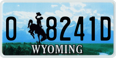 WY license plate 08241D