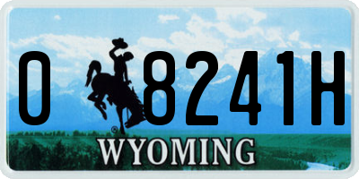 WY license plate 08241H